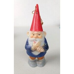 Vintage Uniboek  Gnome Christmas Ornament Hard Plastic Hong Kong 3.5"
